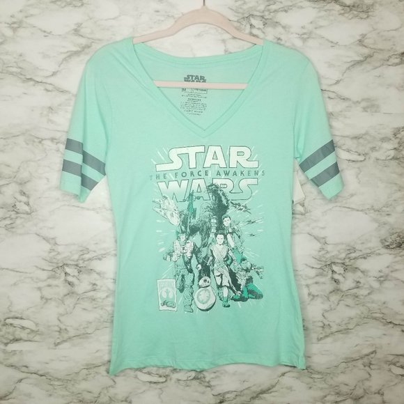 Star Wars Force Awakens Junior Womens Large L Tee - Picture 1 of 4